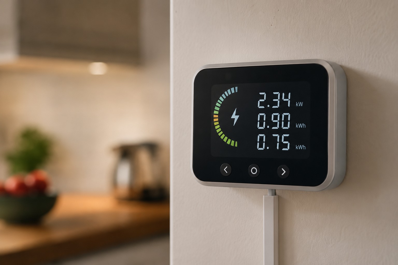Smart meter display recording solar export in a Welsh home
