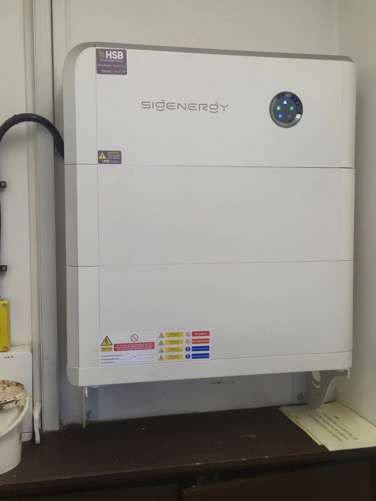 Sigenergy battery storage unit installed inside Connah&rsquo;s Quay Bowling Club