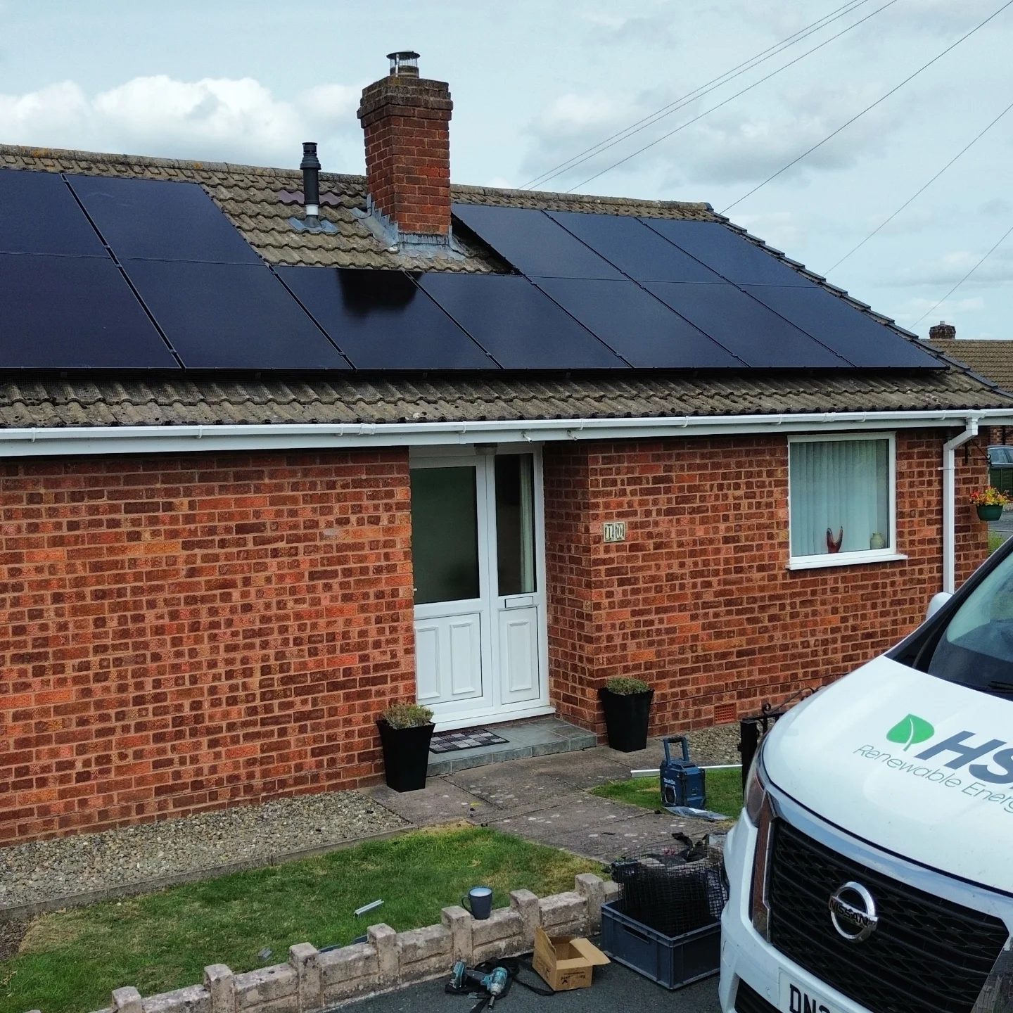 All-black solar panels on a Shrewsbury bungalow